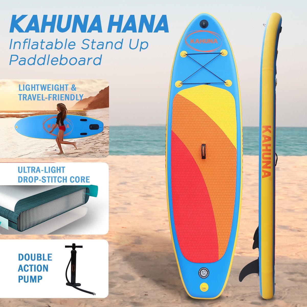 Kahuna Hana Inflatable Stand Up Paddle Board 10FT w/ iSUP Accessories - SportZone.co.nz