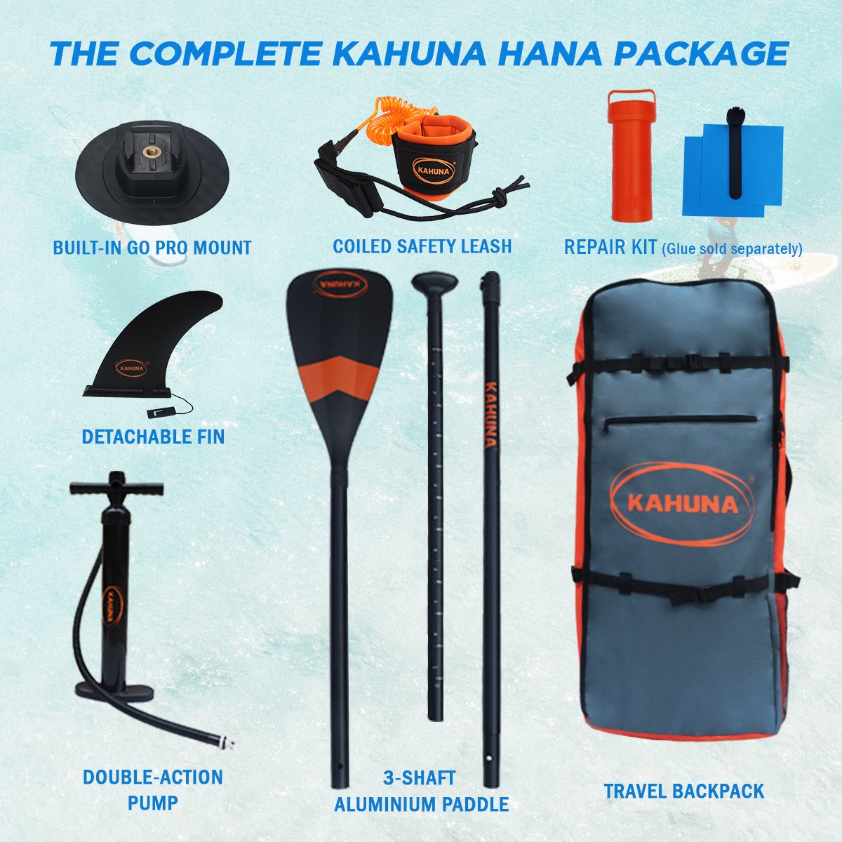 Kahuna Hana Inflatable Stand Up Paddle Board 10FT w/ iSUP Accessories - SportZone.co.nz
