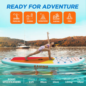 Kahuna Hana Inflatable Stand Up Paddle Board 11FT SUP Paddleboard - SportZone.co.nz