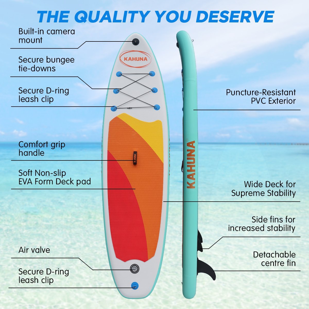 Kahuna Hana Inflatable Stand Up Paddle Board 11FT SUP Paddleboard - SportZone.co.nz