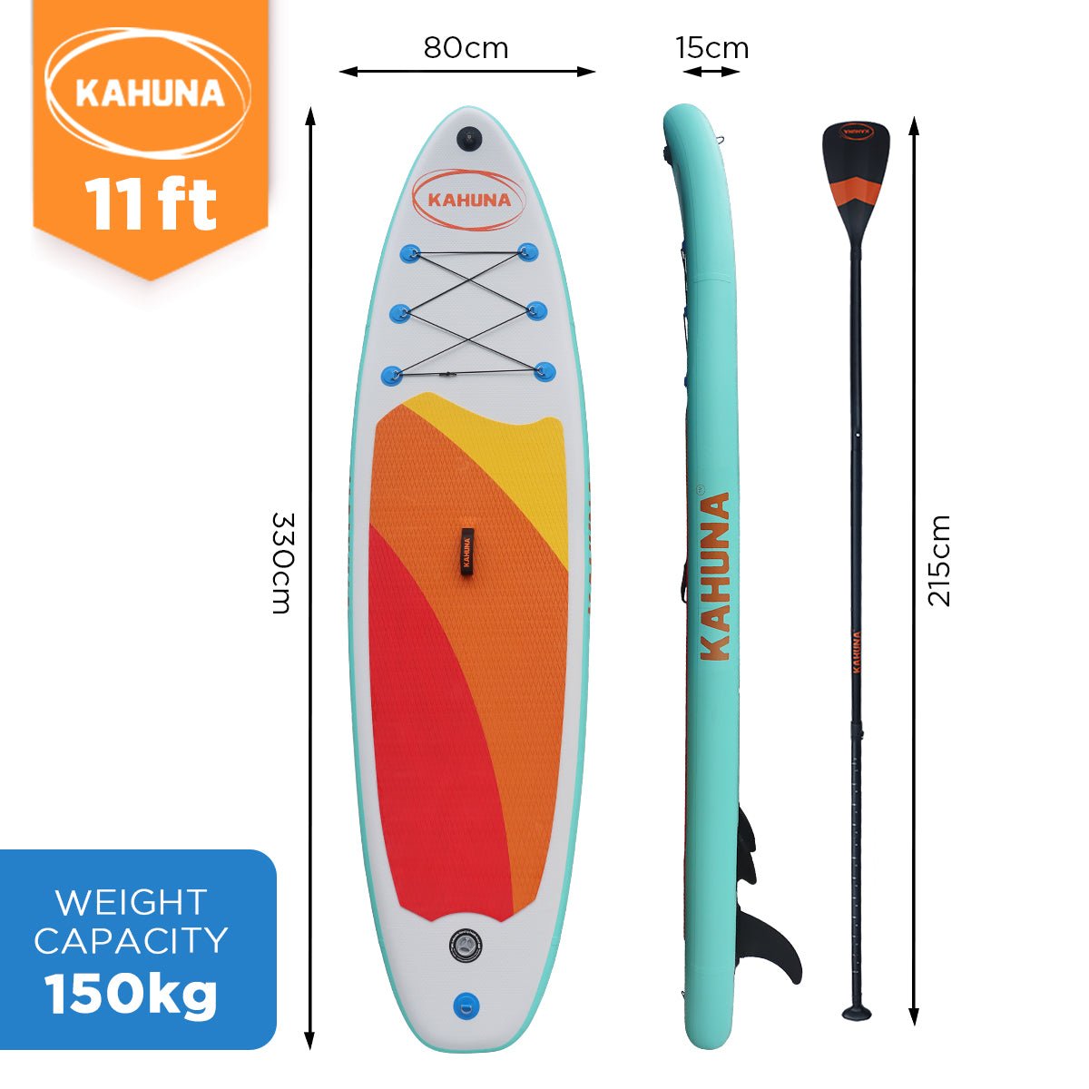 Kahuna Hana Inflatable Stand Up Paddle Board 11FT SUP Paddleboard - SportZone.co.nz
