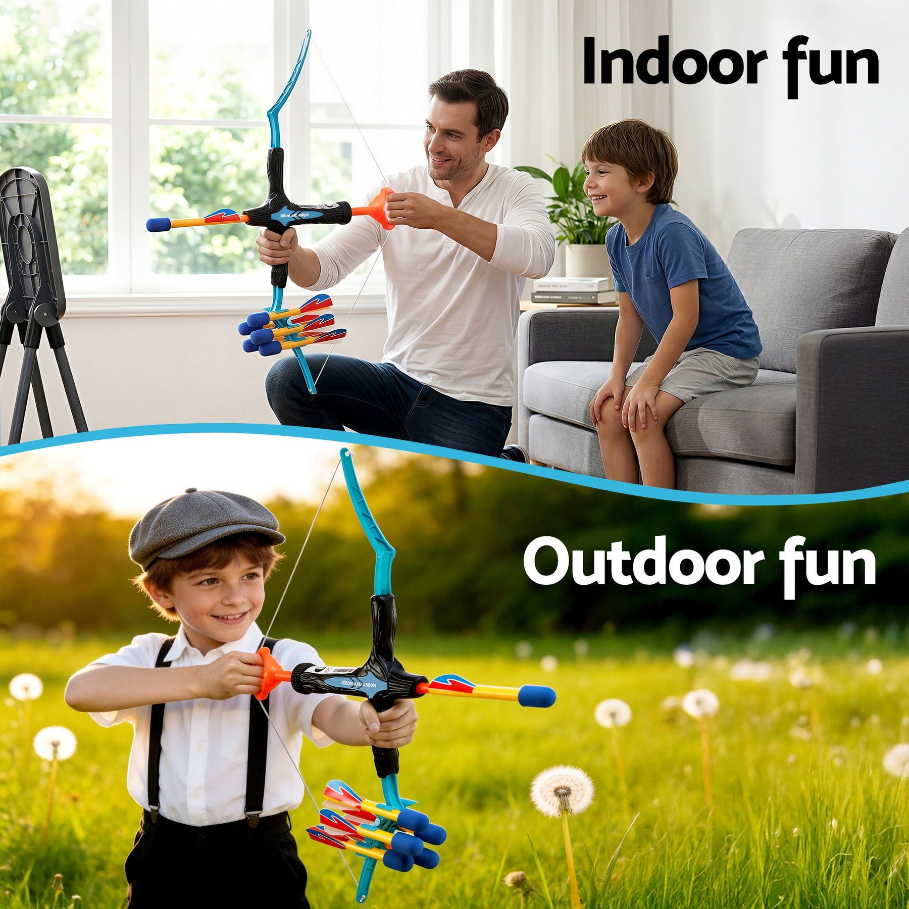 Keezi Kids Bow and Arrow Set Outdoor Sport Game Archery Toys 6 Arrows Children Gifts - SportZone.co.nz
