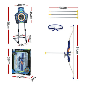Keezi Kids Bow and Arrow Set Toy Archery Standing Target Suction Cup Arrows Goggles - SportZone.co.nz