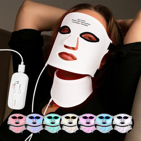 LED Red Light Therapy Face Mask – 7 Colour Silicone Facial Mask - SportZone.co.nz