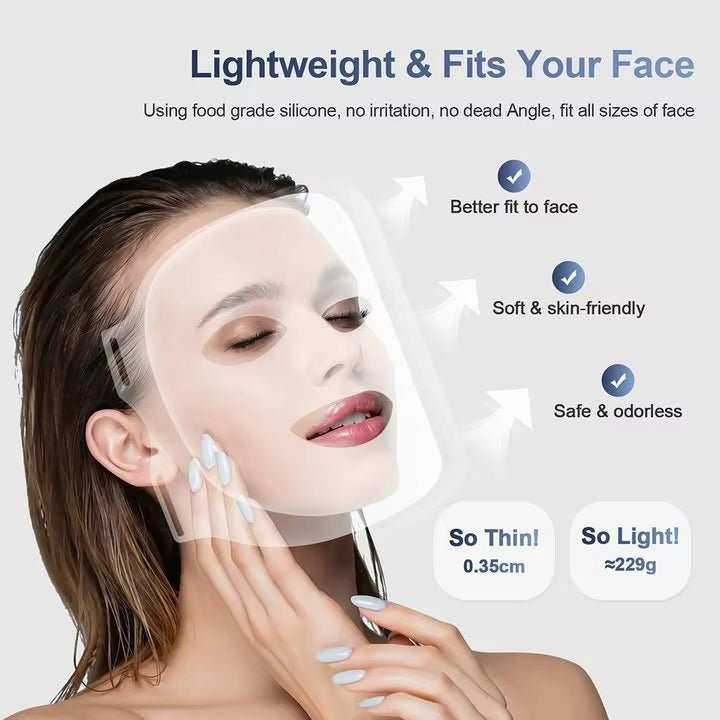 LED Red Light Therapy Face Mask – 7 Colour Silicone Facial Mask - SportZone.co.nz