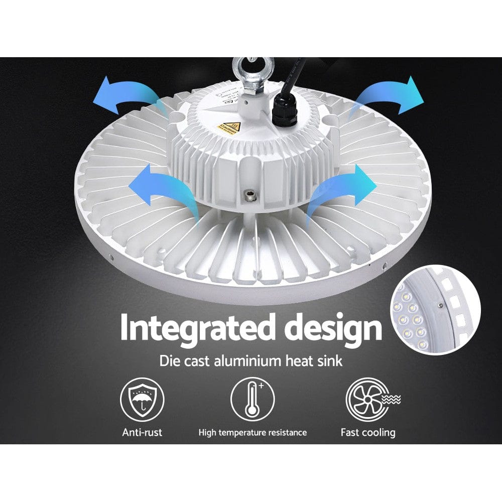 Leier LED High Bay Lights 150W UFO Industrial Shed Warehouse Factory Lamp White - SportZone.co.nz