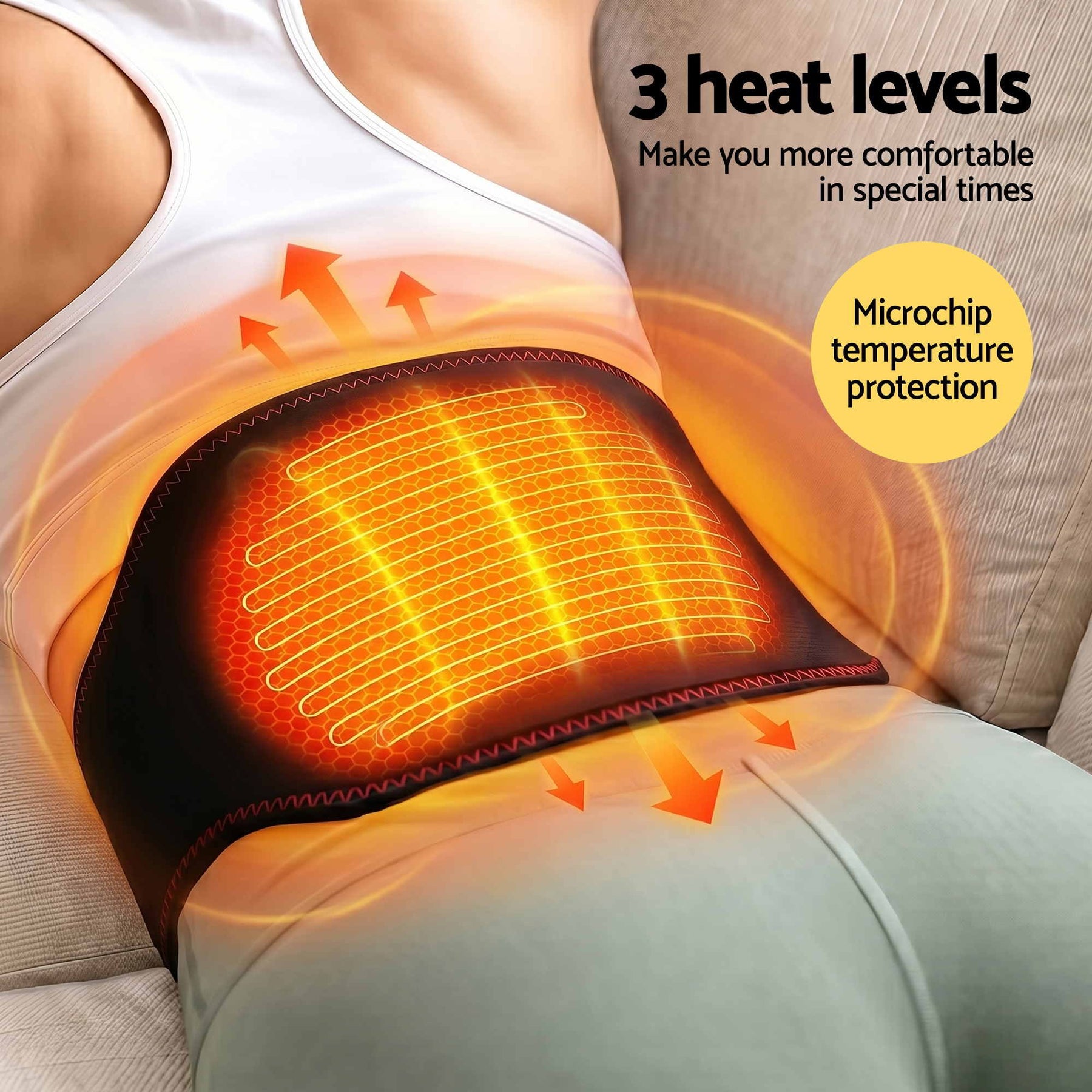 Livemor Back Massager Airbag Traction & Heat Lumbar Support Belt 124cm - SportZone.co.nz