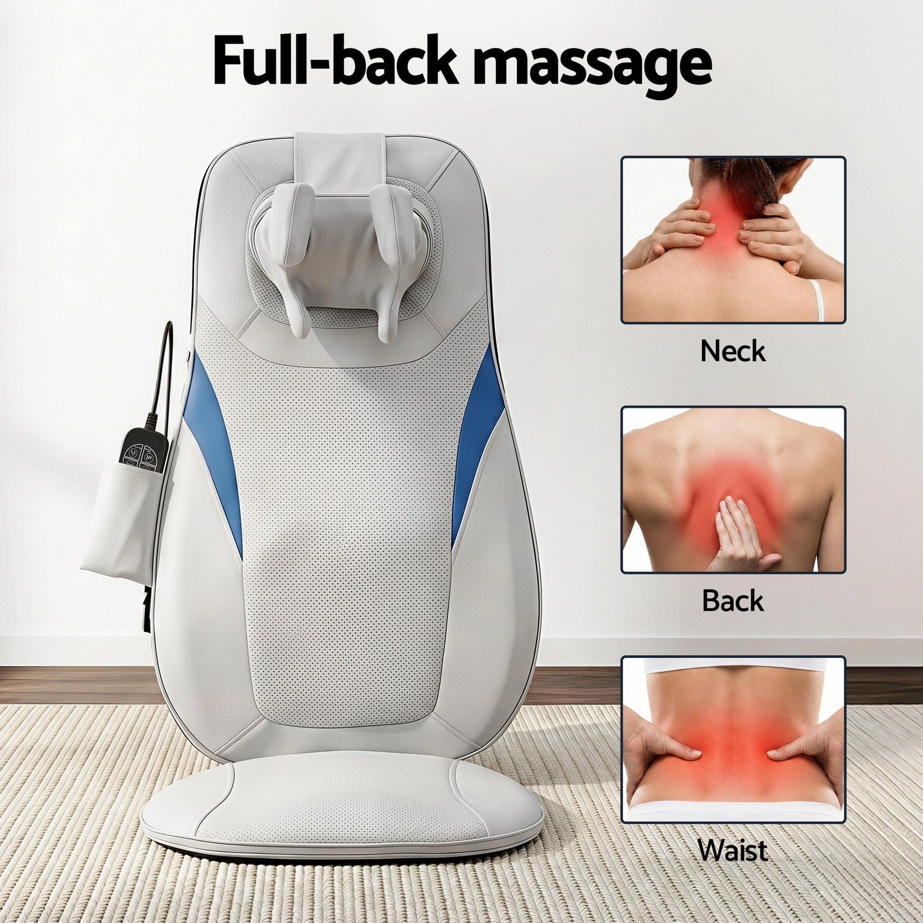 Livemor Full Back Massage Cushion 3D Kneading Heating Massage Seats - SportZone.co.nz