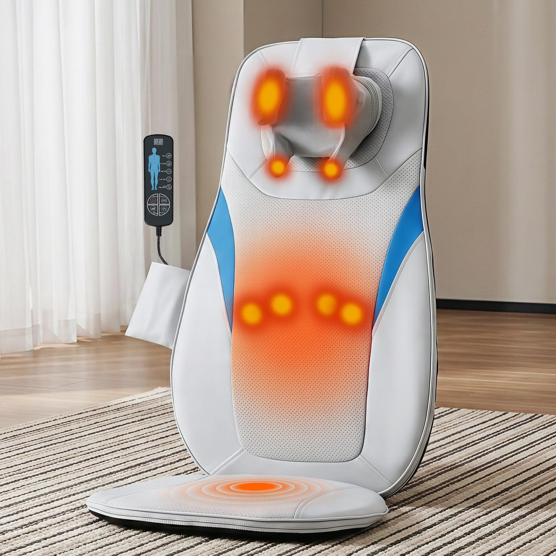 Livemor Full Back Massage Cushion 3D Kneading Heating Massage Seats - SportZone.co.nz