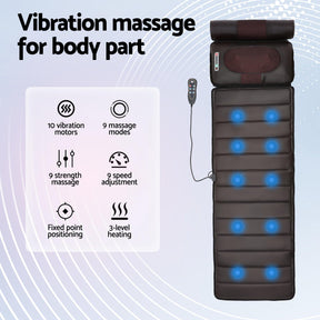Livemor Massage Mat Kneading Neck Foot Massager Heated Vibration Airbag Mattress - SportZone.co.nz
