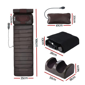 Livemor Massage Mat Kneading Neck Foot Massager Heated Vibration Airbag Mattress - SportZone.co.nz