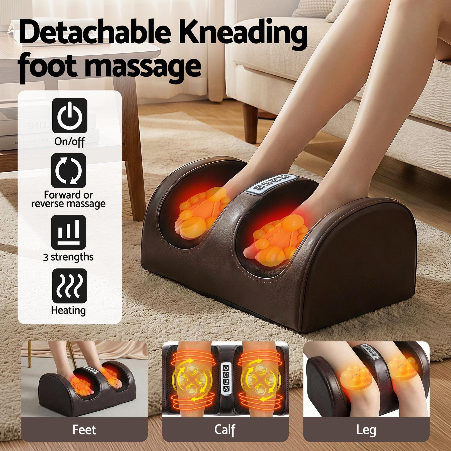 Livemor Massage Mat Kneading Neck Foot Massager Heated Vibration Airbag Mattress - SportZone.co.nz