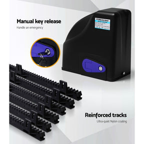 LockMaster Automatic Sliding Gate Opener Kit 40W Solar 6M 600KG - SportZone.co.nz