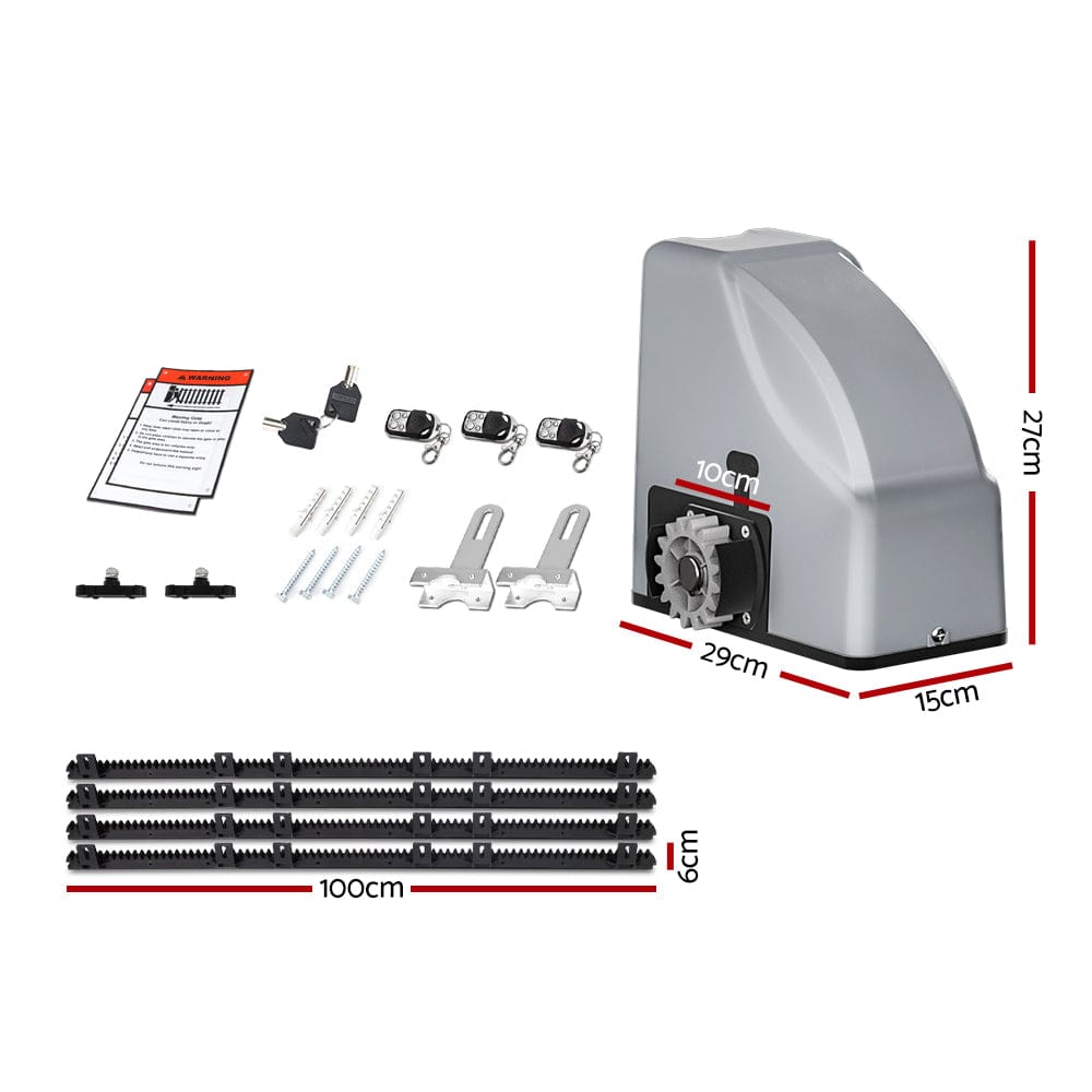 Lockmaster Automatic Sliding Gate Opener Kit 4M 800KG - SportZone.co.nz