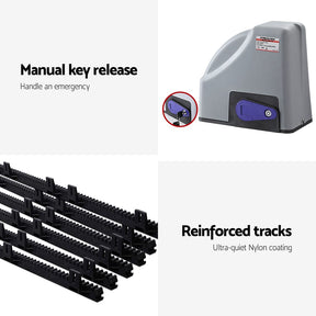 Lockmaster Automatic Sliding Gate Opener Kit Keypad 6M 800KG - SportZone.co.nz