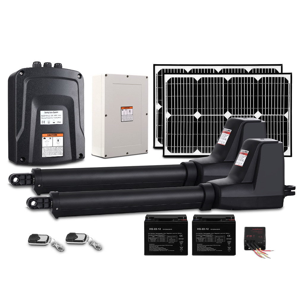 LockMaster Dual Swing Gate Opener 800KG 40W Solar Panel - SportZone.co.nz