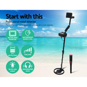 Metal Detector 160MM Deep Sensitive Waterproof Pinpointer Treasure Hunter - SportZone.co.nz