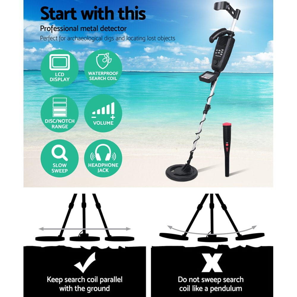 Metal Detector 180MM Deep Sensitive Waterproof Pinpointer Treasure Hunter - SportZone.co.nz