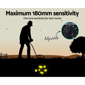 Metal Detector 180MM Deep Sensitive Waterproof Treasure Hunter Gold Digger Black - SportZone.co.nz