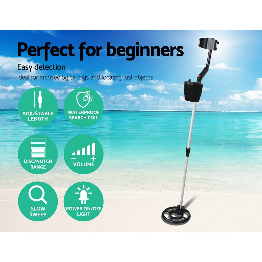 Metal Detector 180MM Deep Sensitive Waterproof Treasure Hunter Gold Digger Black - SportZone.co.nz