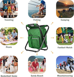 Military Green Folding Camping Chair - Portable, Compact, Adjustable with Fishing Rod Holder - SportZone.co.nz