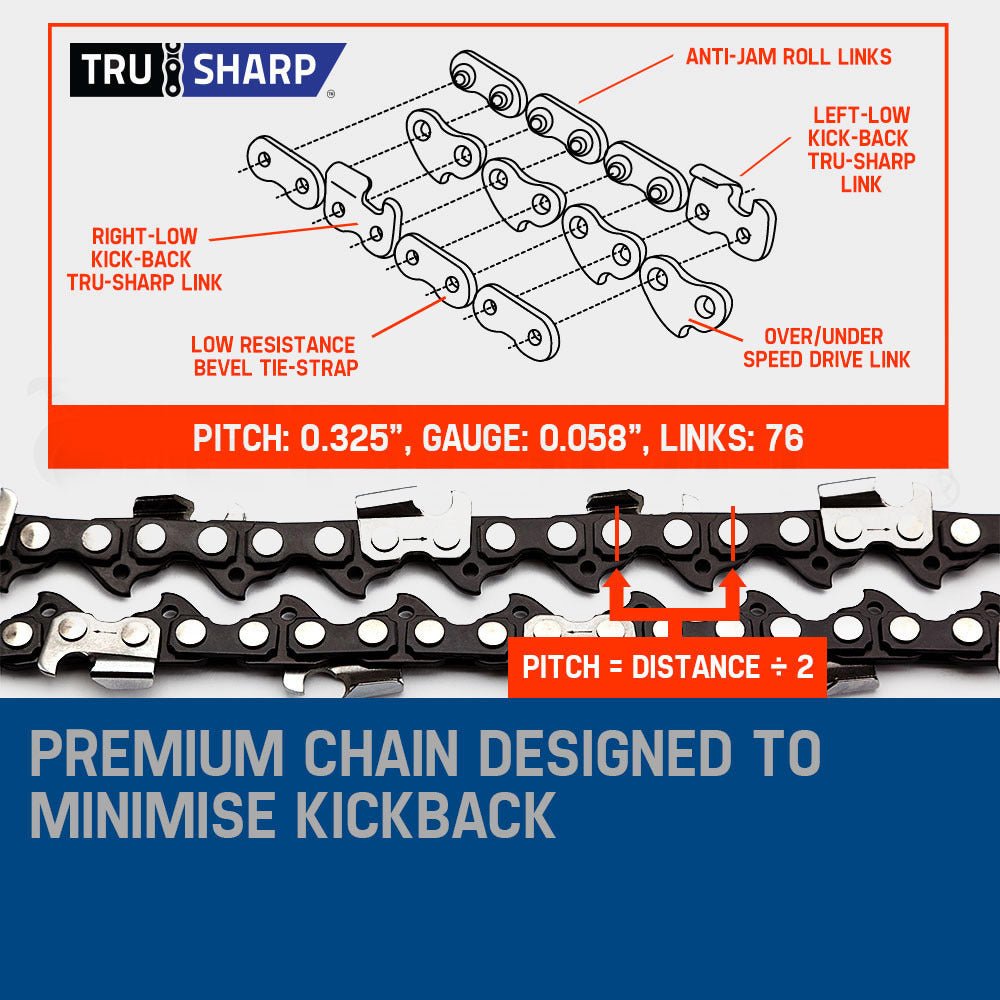 MTM Chainsaw Petrol Commercial 20 Bar E-Start Tree Pruning Chain Saw HP - SportZone.co.nz