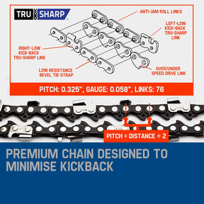 MTM Chainsaw Petrol Commercial 20 Bar E-Start Tree Pruning Chain Saw HP - SportZone.co.nz