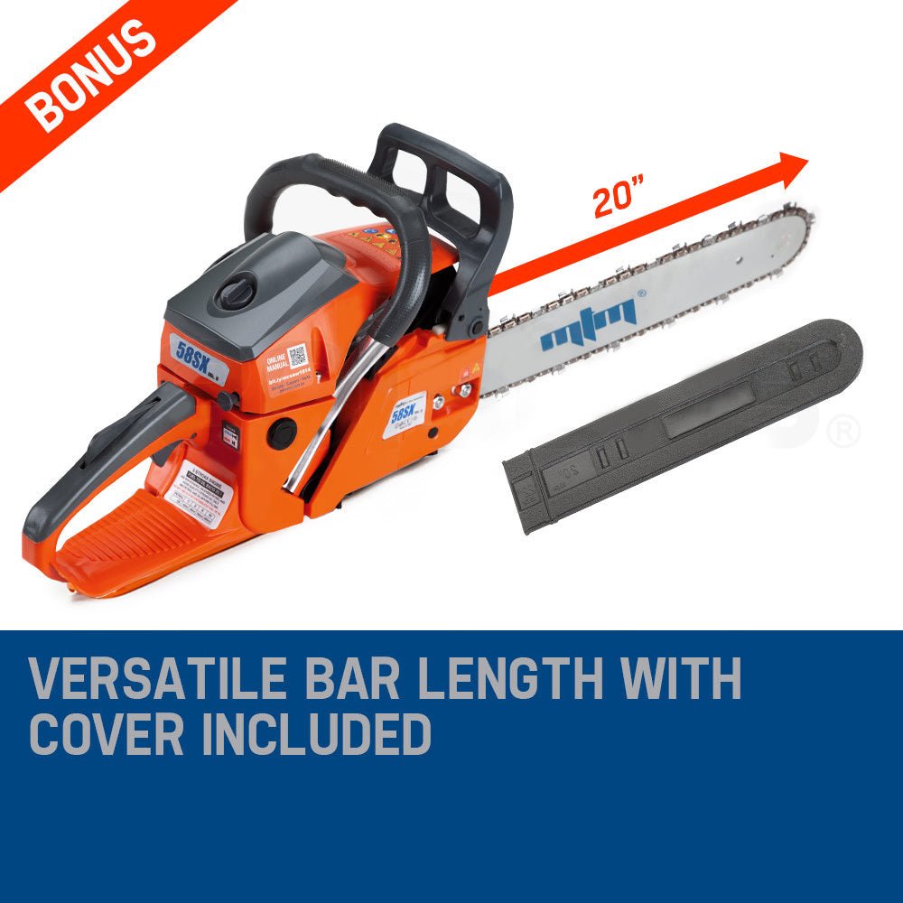 MTM Chainsaw Petrol Commercial 20 Bar E-Start Tree Pruning Chain Saw HP - SportZone.co.nz
