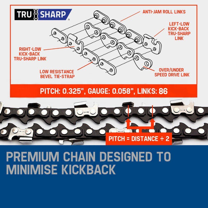 MTM Petrol Commercial Chainsaw 22 Bar E-Start Tree Pruning Chain Saw Top Handle - SportZone.co.nz