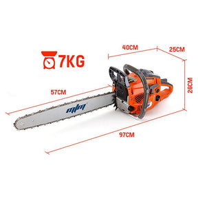 MTM Petrol Commercial Chainsaw 22 Bar E-Start Tree Pruning Chain Saw Top Handle - SportZone.co.nz