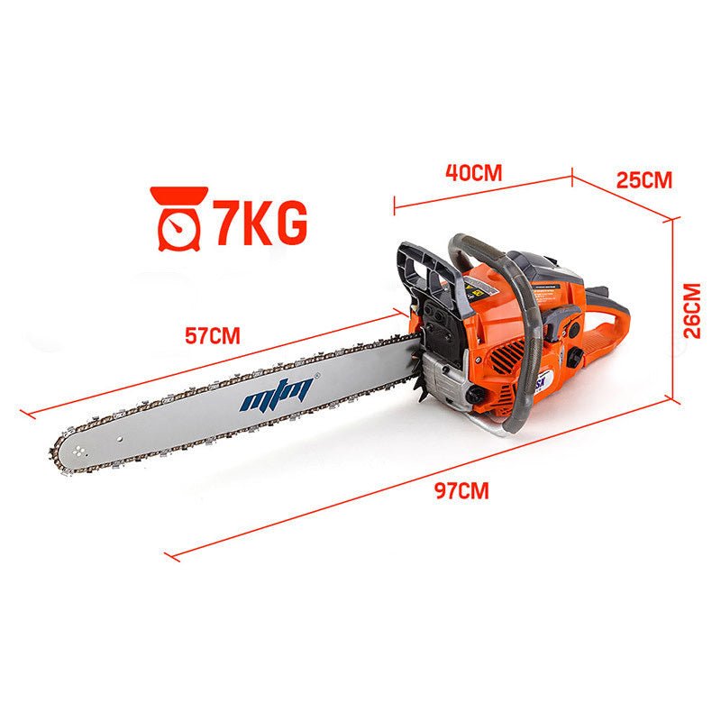 MTM Petrol Commercial Chainsaw 22 Bar E-Start Tree Pruning Chain Saw Top Handle - SportZone.co.nz