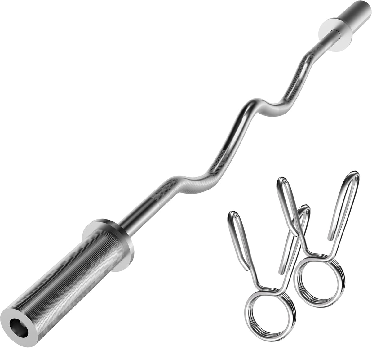 Olympic EZ Curl Bar 47" NZ – Barbell 2" Plates, 500LB Capacity - SportZone.co.nz