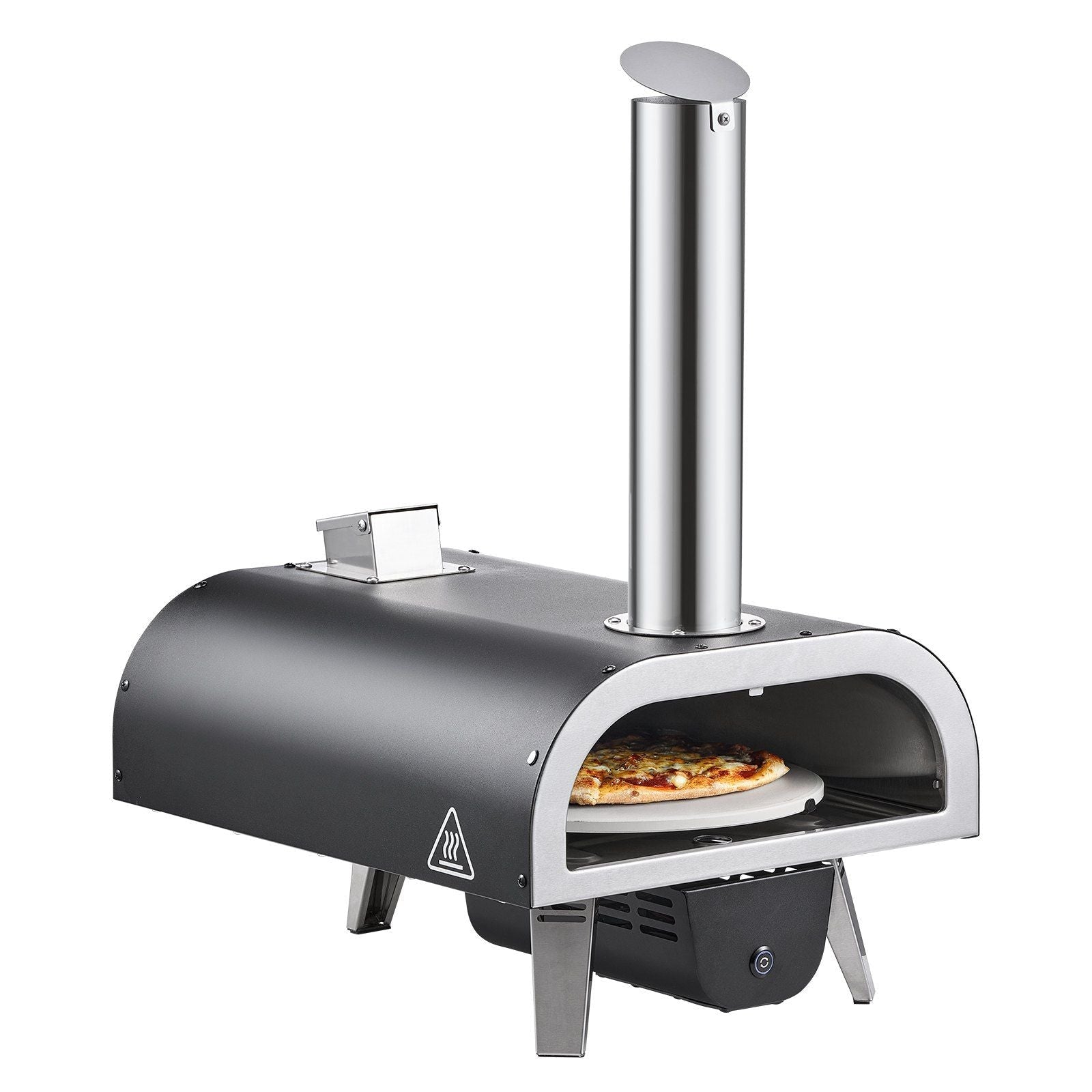 Outdoor Pizza Oven, 12 in Wood Fired Pizza Ovens, Pellet Pizza-Stove with Thermometer & Electric Rotation, Portable Pizza-Maker for Outside Backyard Patio Camping, Pizza-Stone, Carry Bag, Shovel - SportZone.co.nz