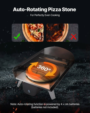 Outdoor Pizza Oven, 12 in Wood Fired Pizza Ovens, Pellet Pizza-Stove with Thermometer & Electric Rotation, Portable Pizza-Maker for Outside Backyard Patio Camping, Pizza-Stone, Carry Bag, Shovel - SportZone.co.nz