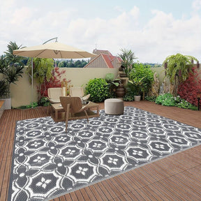 Outdoor Reversible Patio Mat Geometric Pattern - SportZone.co.nz