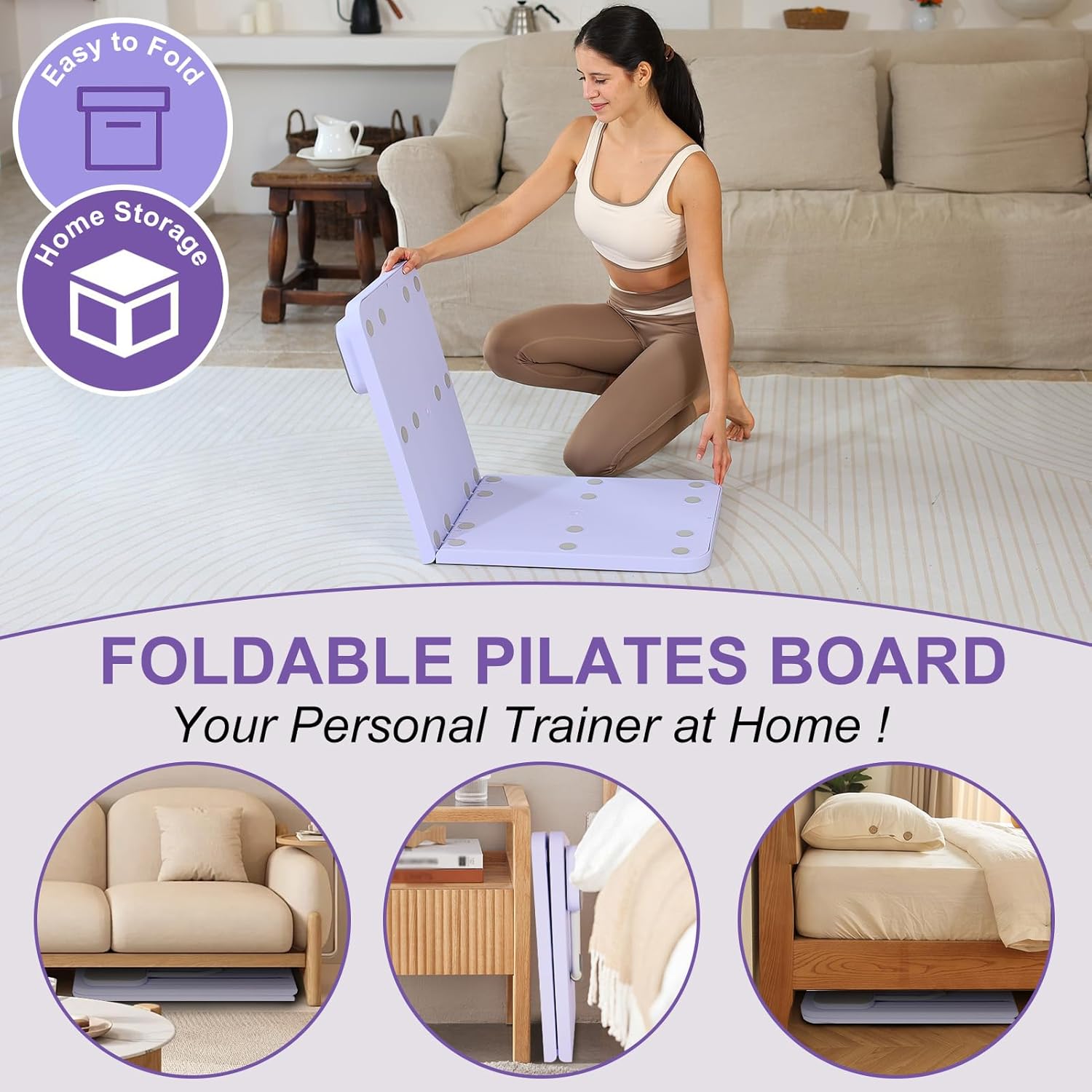 Pink Multi - functional Core Training Board with Digital Timer and Resistance Bands Foldable Fitness Panel for Home Abdominal and Pilates Workouts Solution - SportZone.co.nz