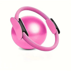 Pink Professional Pilates Ring & Yoga Ball Set - Multipurpose Home Fitness Equipment for Whole - Body Core Training & Pelvic Floor Strengthening - SportZone.co.nz