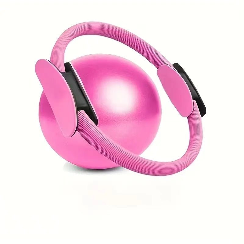 Pink Professional Pilates Ring & Yoga Ball Set - Multipurpose Home Fitness Equipment for Whole - Body Core Training & Pelvic Floor Strengthening - SportZone.co.nz