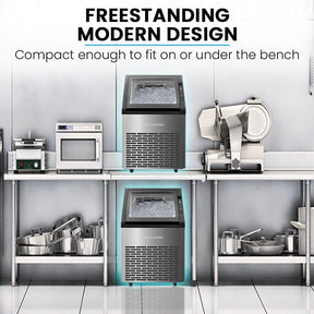 POLYCOOL Commercial Ice Maker 45kg/24hr | Self-Cleaning Ice Machine with Timer - SportZone.co.nz