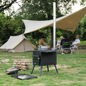Portable Foldable Carbon Steel Firewood Stove: Ideal for Outdoor Courtyards, Camping, and Tents - SportZone.co.nz