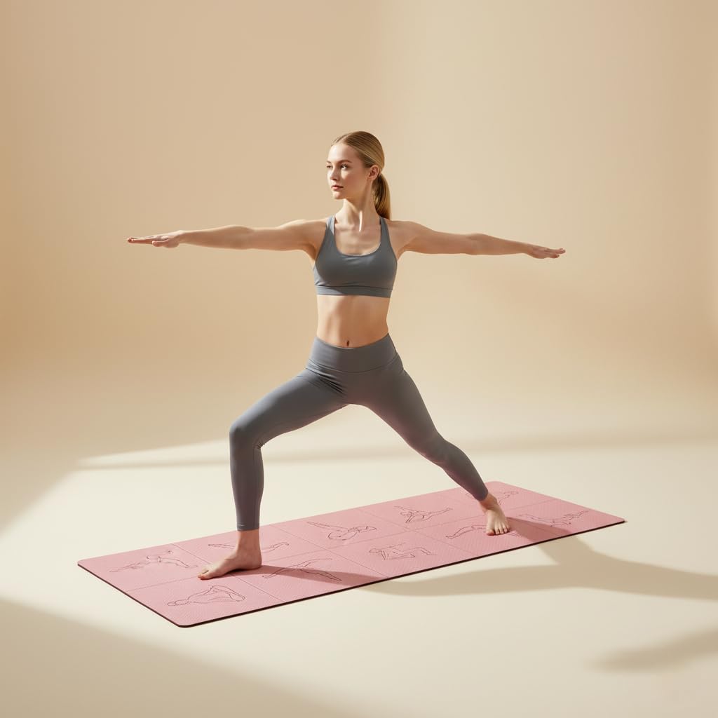 Portable Foldable Yoga Mat – Dual - Sided Non - Slip TPE Exercise Mat for Yoga, Pilates, Kids Nap & Travel (Pink) | Other Colors Available in Store - SportZone.co.nz