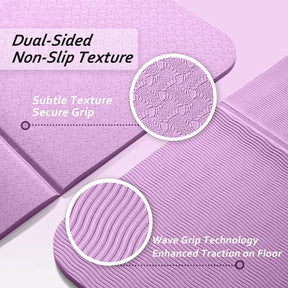 Portable Foldable Yoga Mat – Dual - Sided Non - Slip TPE Exercise Mat for Yoga, Pilates, Kids Nap & Travel (Purple) | Other Colors Available in Store - SportZone.co.nz