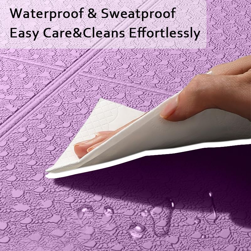 Portable Foldable Yoga Mat – Dual - Sided Non - Slip TPE Exercise Mat for Yoga, Pilates, Kids Nap & Travel (Purple) | Other Colors Available in Store - SportZone.co.nz