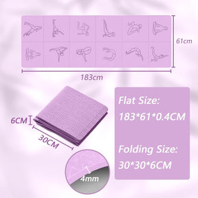 Portable Foldable Yoga Mat – Dual - Sided Non - Slip TPE Exercise Mat for Yoga, Pilates, Kids Nap & Travel (Purple) | Other Colors Available in Store - SportZone.co.nz
