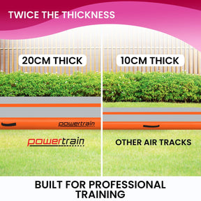 Powertrain Airtrack 20cm Thick 3m x 1m Inflatable Gymnastics Tumbling Mat Air Track - Orange - SportZone.co.nz