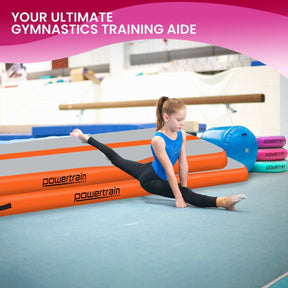 Powertrain Airtrack 20cm Thick 3m x 1m Inflatable Gymnastics Tumbling Mat Air Track - Orange - SportZone.co.nz