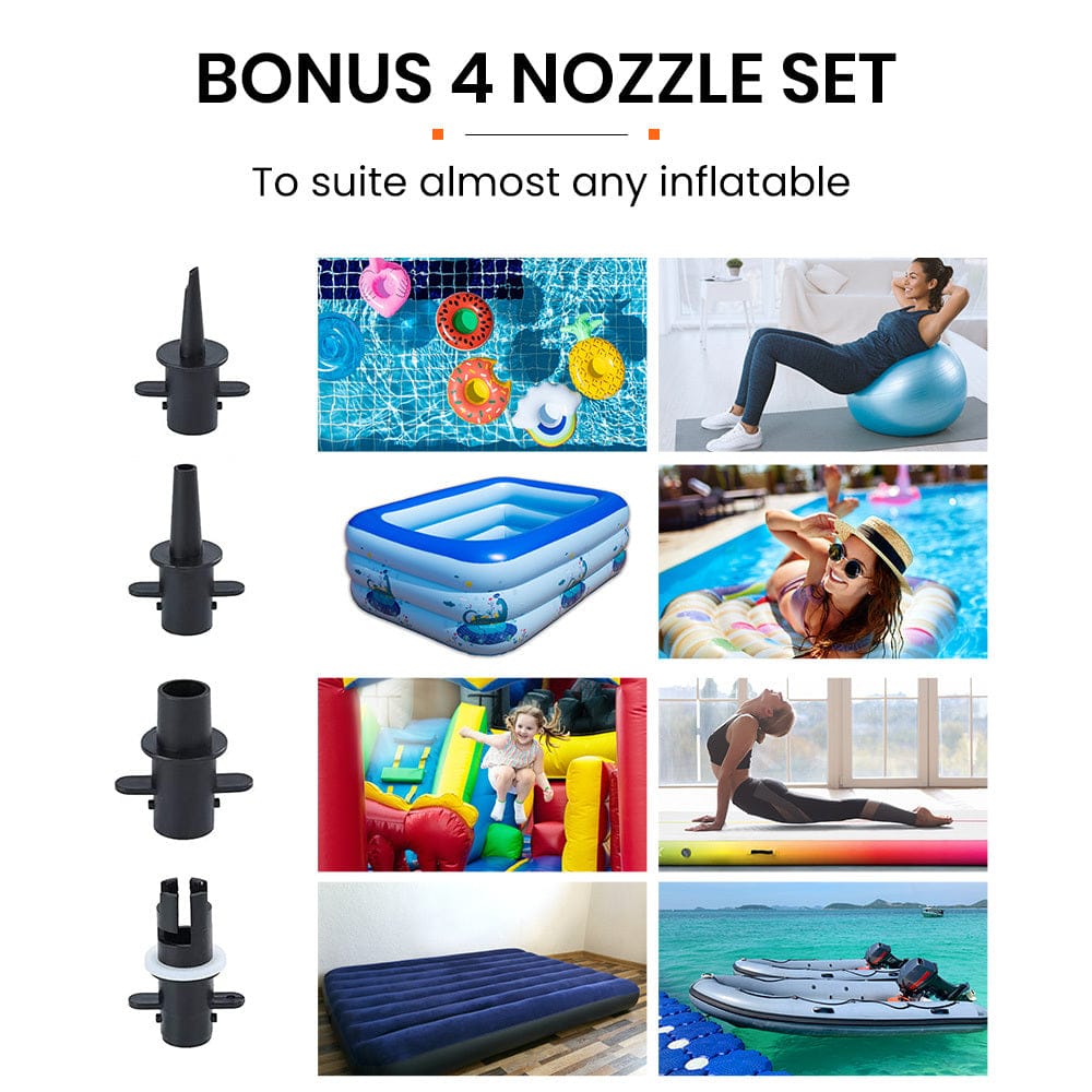 PROFLEX 600W Electric Air Pump Portable Inflator for Air Track Mat Inflatables 4 Nozzles - SportZone.co.nz