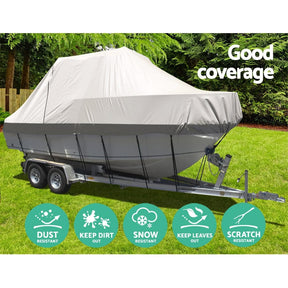 Seamanship Boat Cover 21 - 23ft Trailerable Jumbo Marine 600D Heavy Duty Grey - SportZone.co.nz