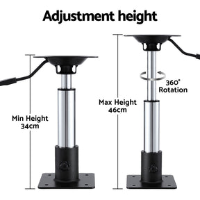 Seamanship Boat Seat Pedestal 34–46cm Adjustable Gas Lift 360 Degrees Swivel 2 Pack - SportZone.co.nz