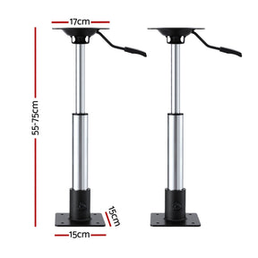 Seamanship Boat Seat Pedestal 55–75cm Adjustable Gas Lift 360 Degrees Swivel 2 Pack - SportZone.co.nz